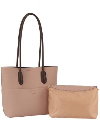 Fashion 2 in 1 Shopper Set GL0169M LIGHT STONE